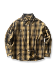 製品画像:
レトロスタイル ドーパミンカラー 厚手 チェック柄シャツ 全体画像、ヴィンテージ風デザイン、秋冬向け
詳細画像:
ドーパミンカラー チェック柄 シャツのディテール、コットン100%素材の質感、厚手の生地