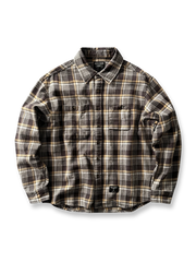 製品画像:
アメカジヴィンテージチェック柄ヘビーウェイトシャツ全体画像、秋冬向けの高い保温性とクラシックデザイン。
詳細画像:
両胸ポケットとチェック柄のディテール、ヴィンテージ感漂うデザイン。