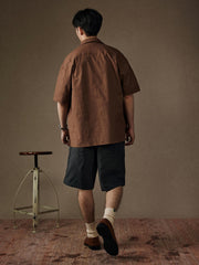 梅花錦鯉刺繍キューバシャツ