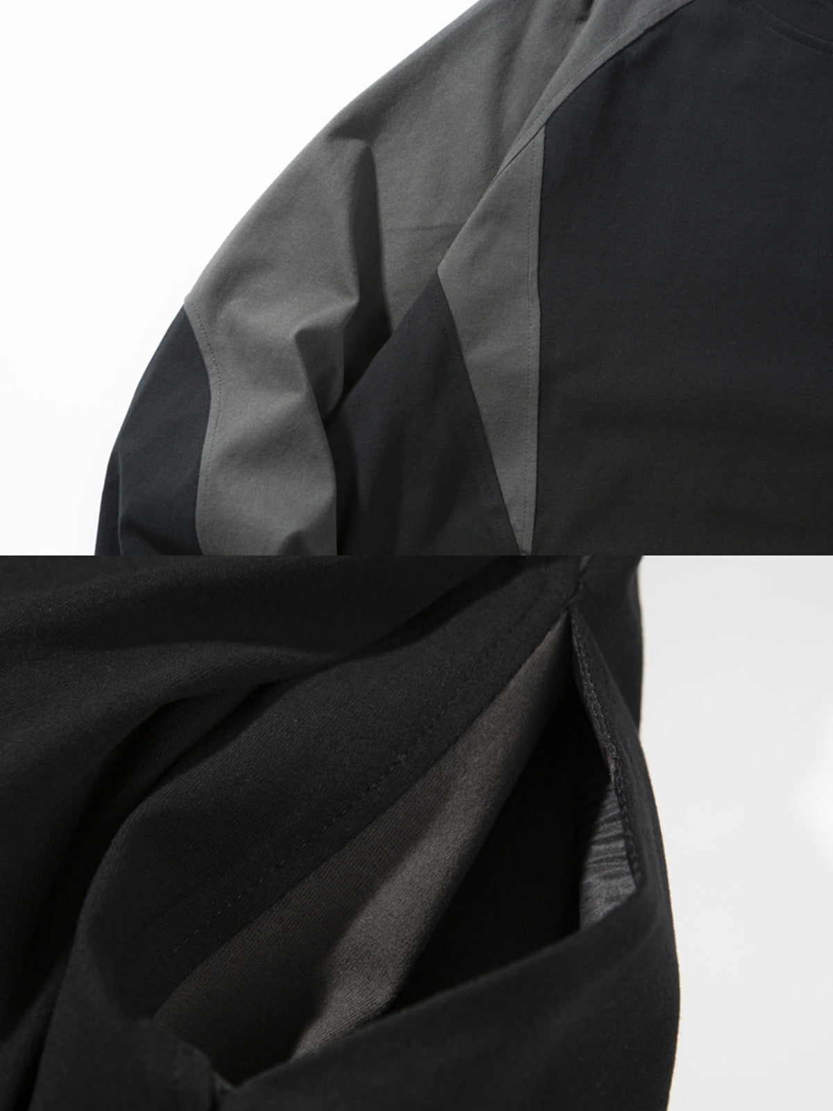 製品画像
「バイカラーパッチワーク クルーネックTシャツの正面全体図。ストリートとレトロスポーツを融合したデザインが特徴で、大胆なバイカラーパッチワークとクラシックなクルーネックの組み合わせが印象的。柔らかいコットン素材を使用し、通気性と耐久性を備えたトレンドアイテム。」
詳細画像
「バイカラーパッチワーク クルーネックTシャツのディテール特写。流れるようなパッチワークラインが視覚的な奥行きと立体感を演出し、高品質コットン素材の柔らかな肌触りと耐久性を強調。ファッション性と実用性を兼ね備えたデザイン。」