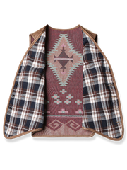 NAVAJO柄 本革 レザーウエスタン ベスト