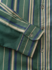 ワイド ストライプ綿 シャツ