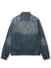 ワイドフィット立襟デニムジャケット