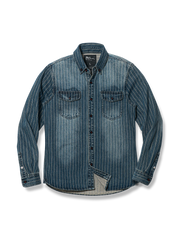 アメカジストライプ柄デニムシャツ