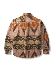 ウォッシュ加工 綿毛織り エスニックシャツ