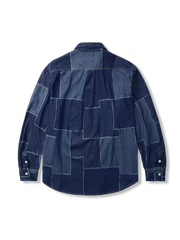 ビンテージ感 溢れる パッチワーク デニムシャツ