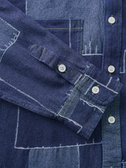 ビンテージ感 溢れる パッチワーク デニムシャツ