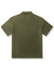 ワッフル ハーフジップ ポロシャツ