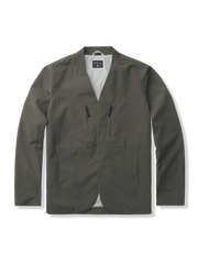 ジップポケット付 ノーカラースーツジャケット