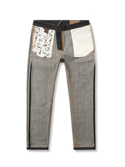 13.3oz赤耳 バックポケット配色切替デニムパンツ