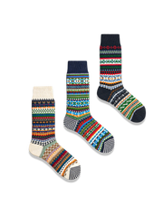 3足セット エスニック柄 厚手ソックス#PL