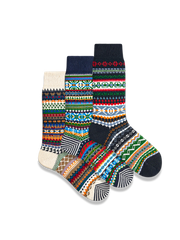 3足セット エスニック柄 厚手ソックス#PL
