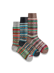 3足セット エスニック柄 厚手ソックス#PN