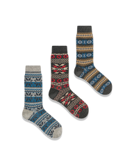 3足セット エスニック柄 厚手ソックス#PO