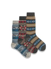 3足セット エスニック柄 厚手ソックス#PO