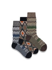 3足セット エスニック柄 厚手ソックス#PS
