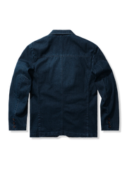 マルチストライプ裏地 デニムブレザージャケット