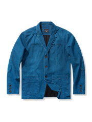 マルチストライプ裏地 デニムブレザージャケット