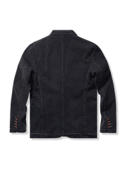 裏花葉柄 デニムブレザージャケット