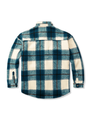 ウール混紡チェック柄 シャツジャケット