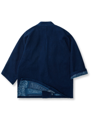 裏バンダナ柄 植物藍染 刺し子 はんてん