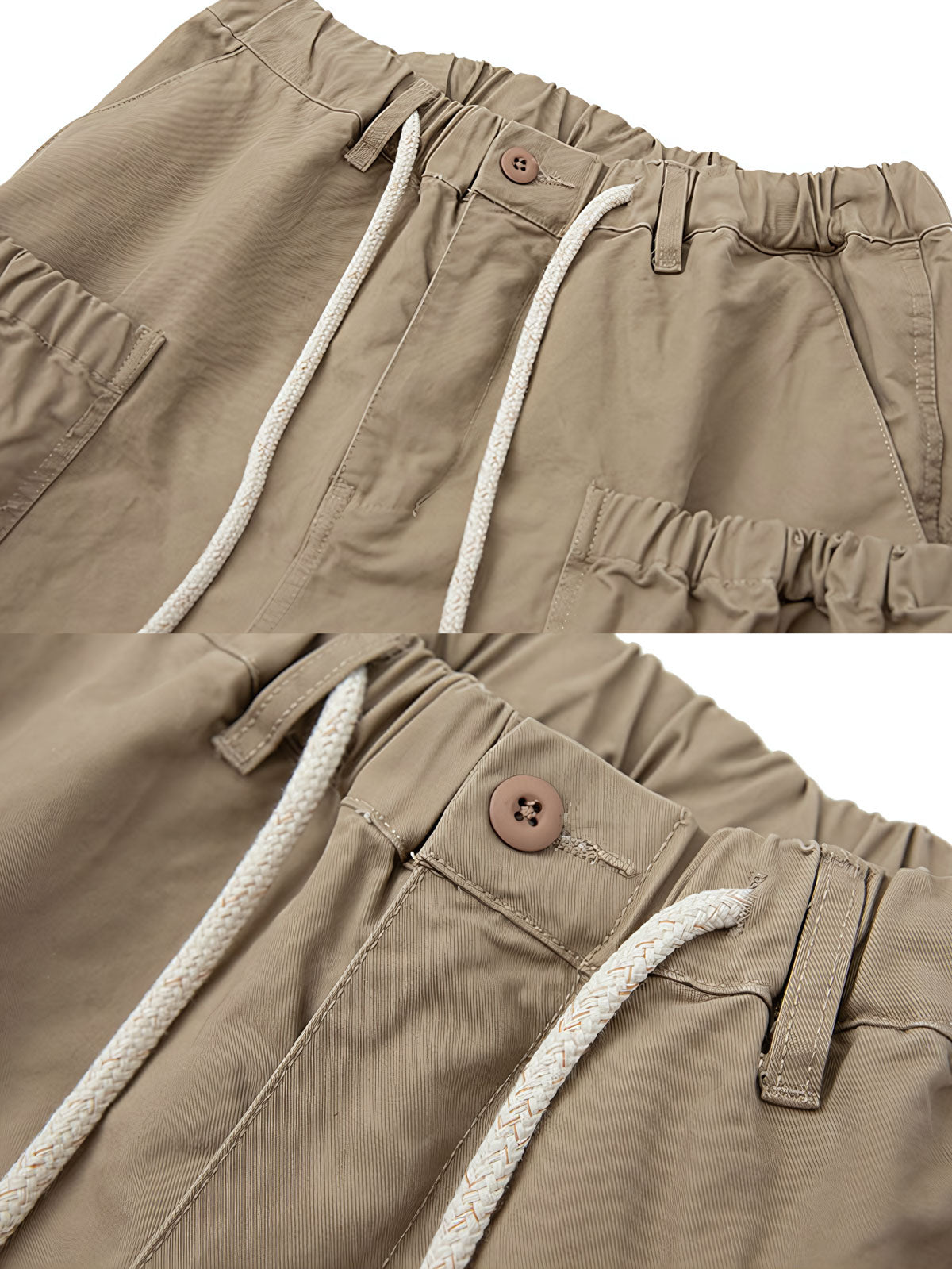 ショーツの大きなポケットとドローコードのディテール