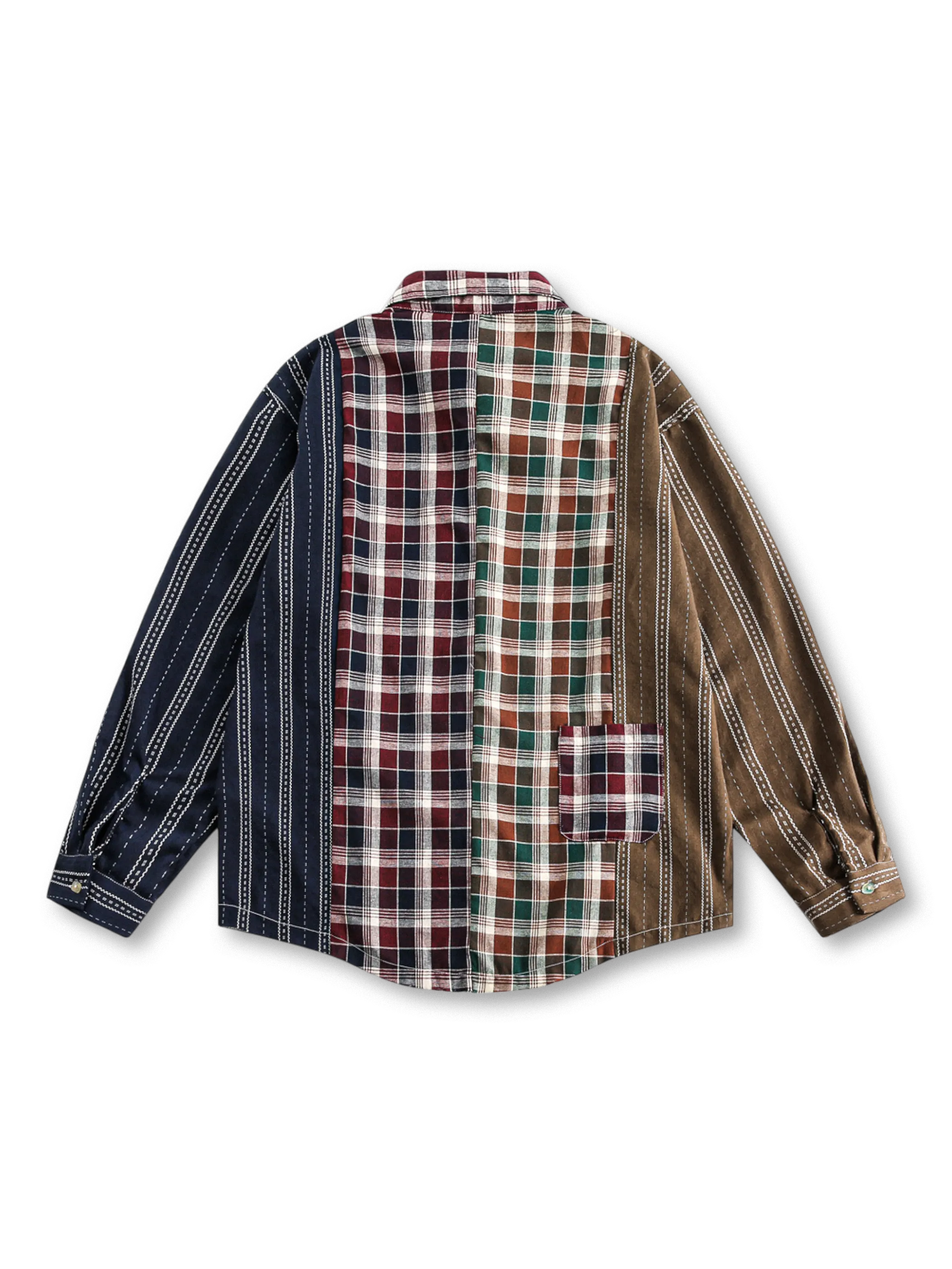 ヴィンテージ風パッチワークシャツ