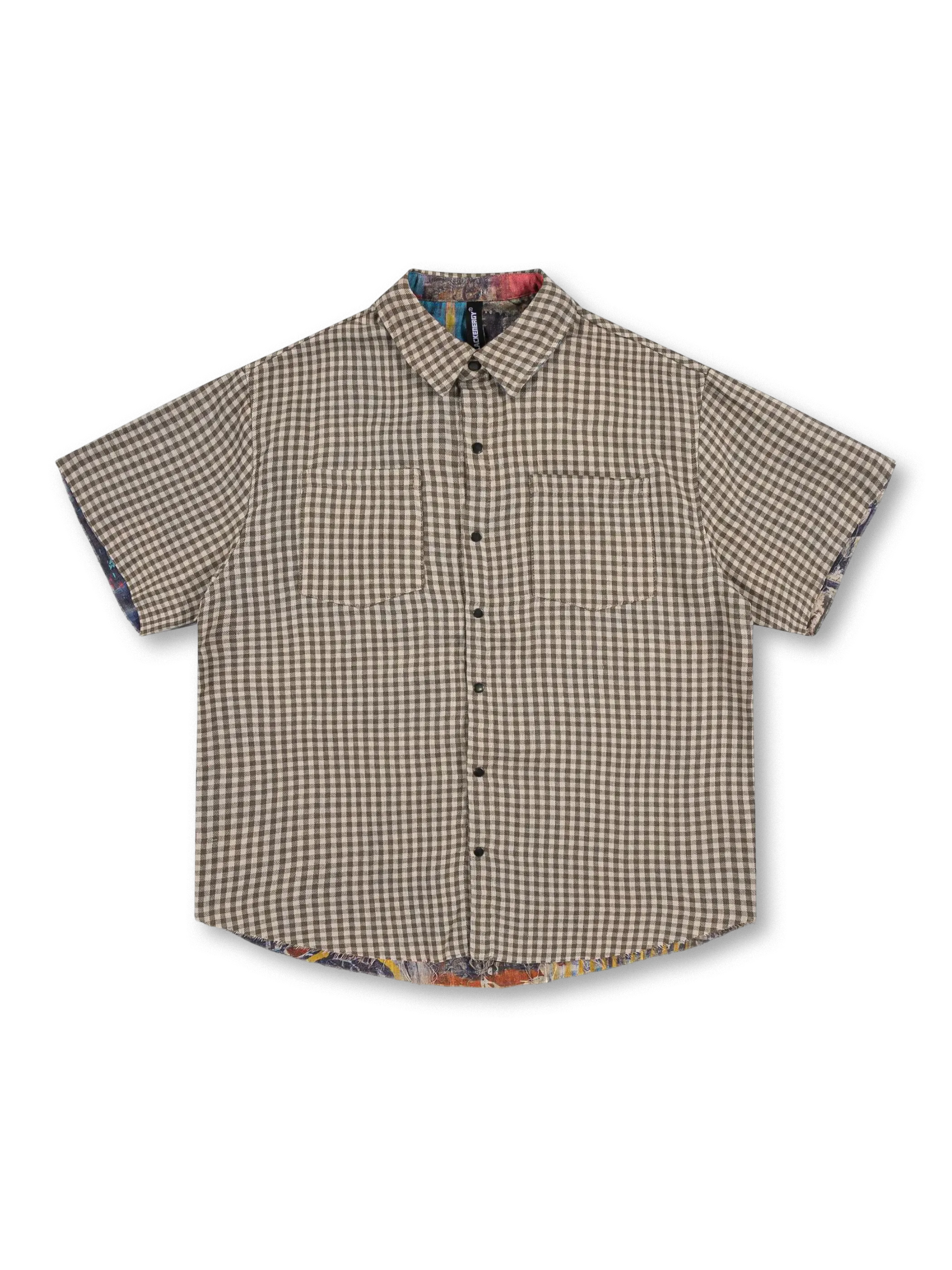 リバーシブルグラフィティ&チェックシャツ前面全体