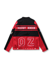 フロントビューのレトロレーシングワークジャケット