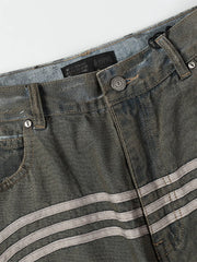 ヴィンテージウォッシュドストレートデニムショーツ