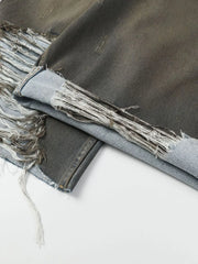 ヴィンテージウォッシュドストレートデニムショーツ