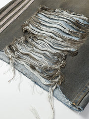 ヴィンテージウォッシュドストレートデニムショーツ