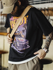 Vintage RACING SPEEDY プリントTシャツ