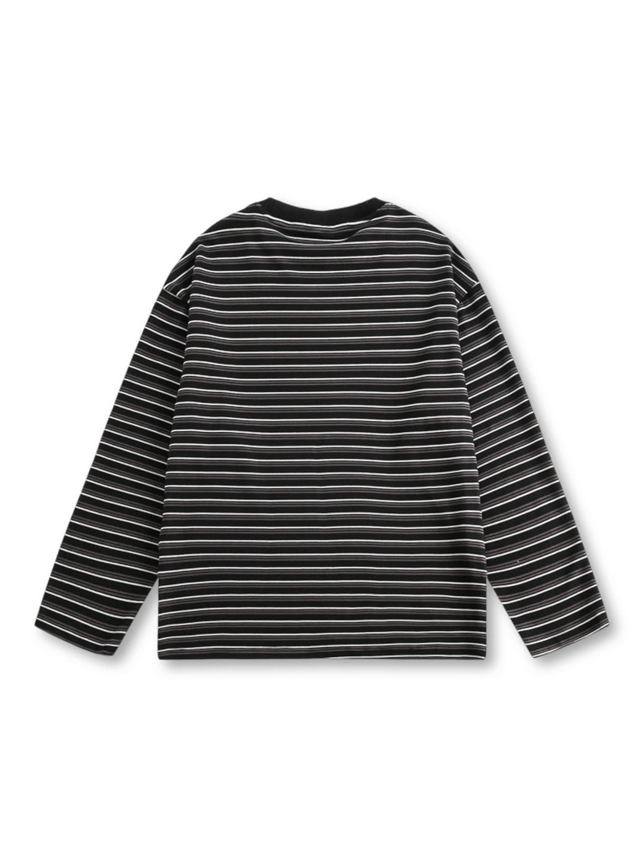 レトロストライプ長袖シャツの全体