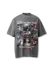 エモーショングリッドウォッシュドTシャツ