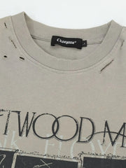 ヴィンテージロックレイヤードTシャツ