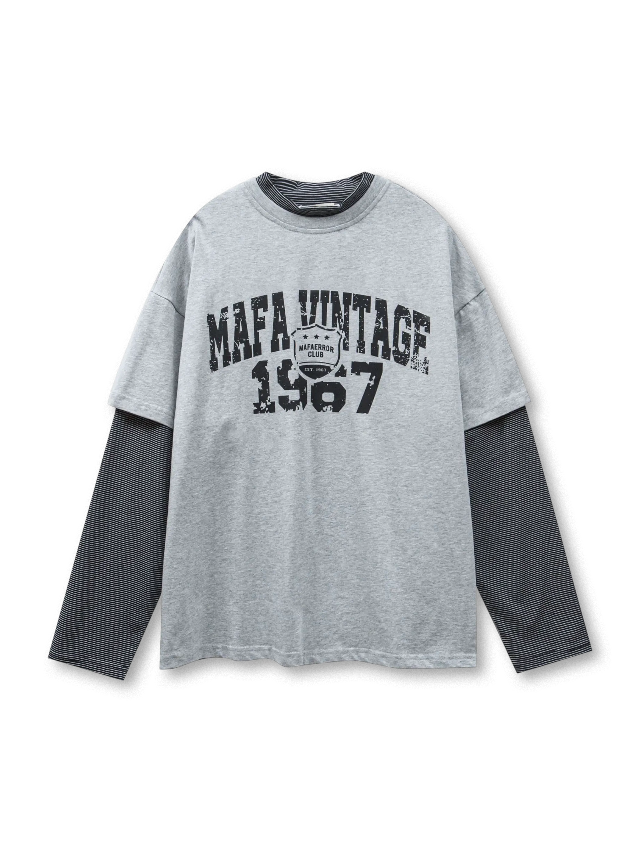 フェイクレイヤード長袖Tシャツ正面全体