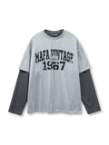 フェイクレイヤード長袖Tシャツ正面全体