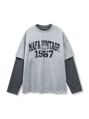 フェイクレイヤード長袖Tシャツ正面全体