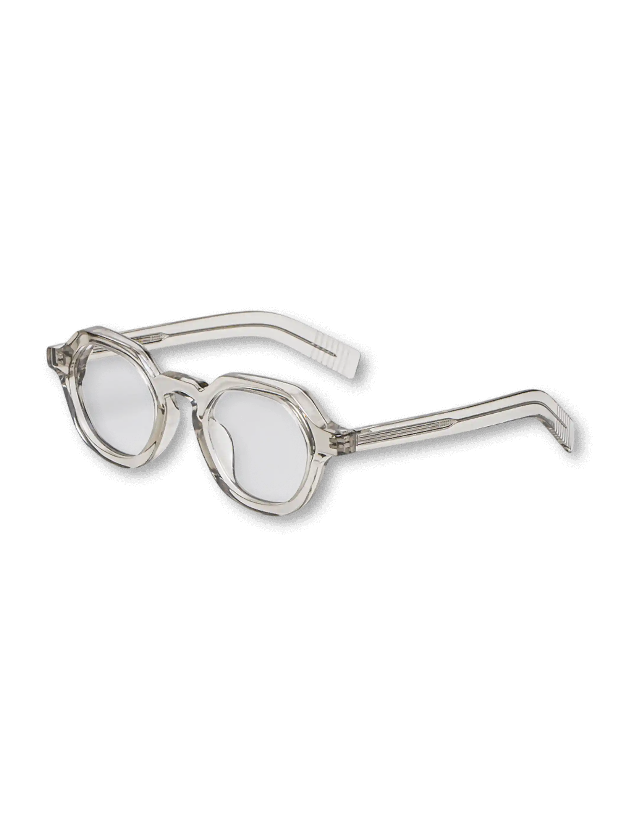 クラウンパント型メガネフレーム、透明感のあるグリーンカラー