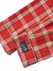 ダメージ加工ジッパーチェックシャツ