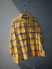 ダメージ加工ジッパーチェックシャツ