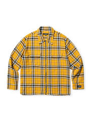 ダメージ加工ジッパーチェックシャツ