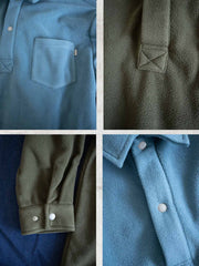 フリース Rugby シャツ 長袖ポロ