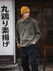 フリース Rugby シャツ 長袖ポロ