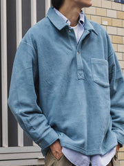 フリース Rugby シャツ 長袖ポロ