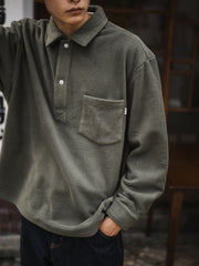 フリース Rugby シャツ 長袖ポロ