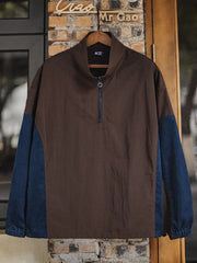 レトロコンビネーションハーフジップジャケット