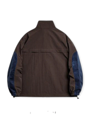 レトロコンビネーションハーフジップジャケット