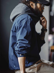 カラーブロック フード デッキジャケット